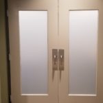 Frosted vinyl window graphics